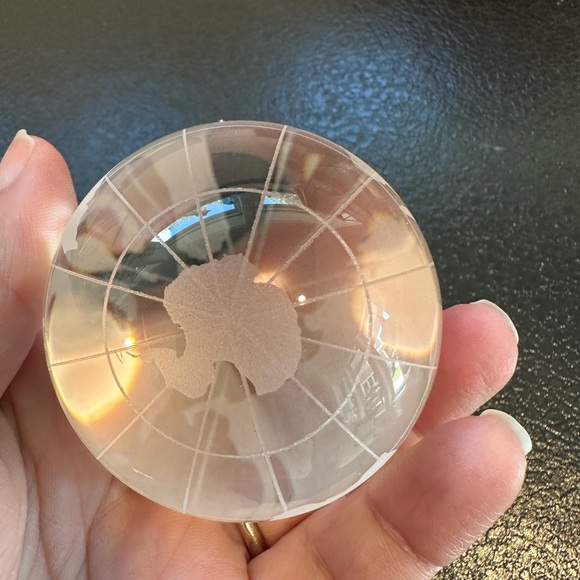 Glass Globe Paperweight Frosted Round World Globe  Desk Decor - Picture 4 of 6